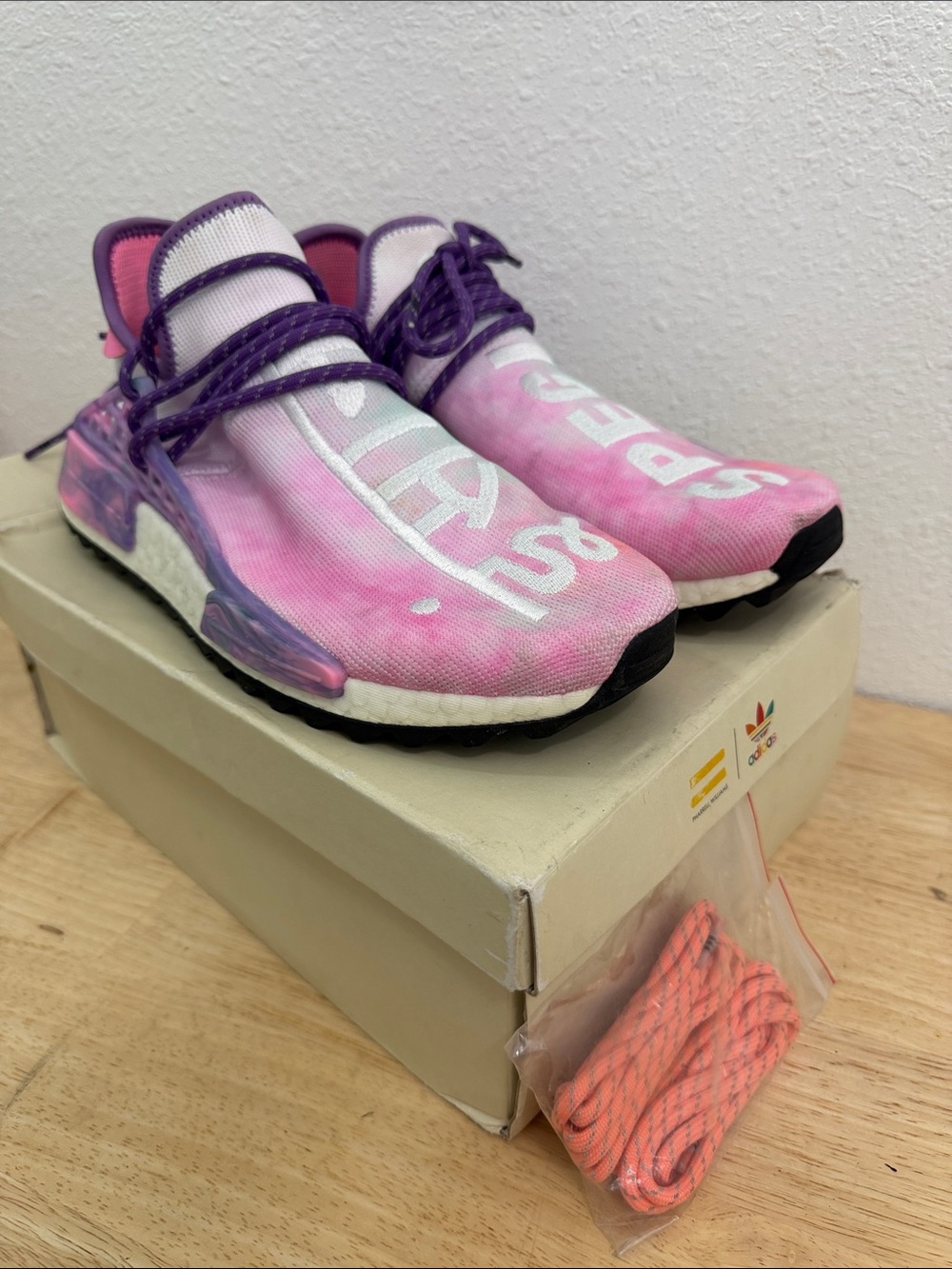 Adidas Pharrell Williams NMD MC PW HU HOLI NMD MC Pink Tie Dye Shoes Size 9
